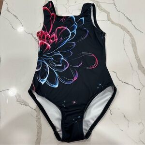 Modafans Girls Floral Galaxy Gymnastics Leotard - Size 6-7Y